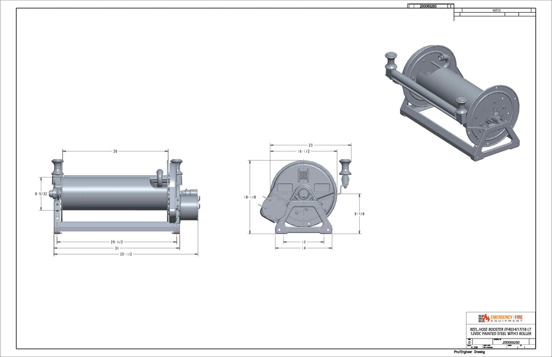 Hose Reel Booster Dimensions