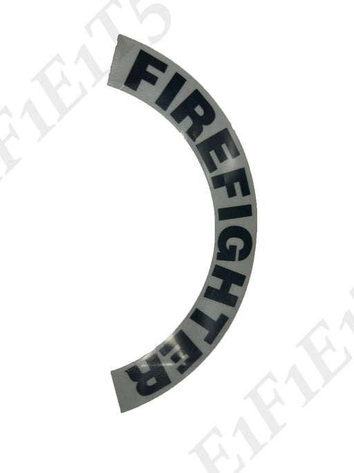 Crescent Firefighter Helmet Black on White Reflective Decal