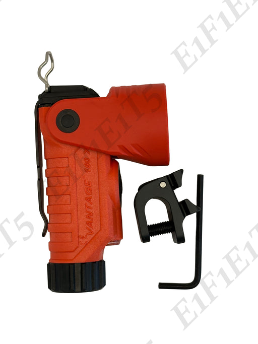 Helmet Vantage 180x Right Angle Orange w/ Batteries &amp; Bracket Flashlight