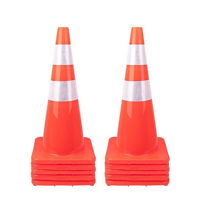 10-Pack 28 in. PVC Safety Traffic Road Cones