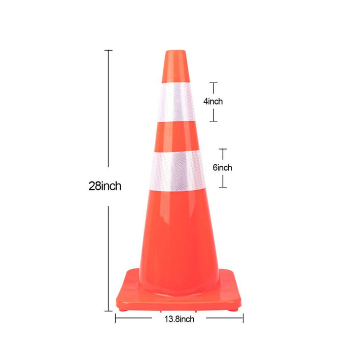 10-Pack 28 in. PVC Safety Traffic Road Cones