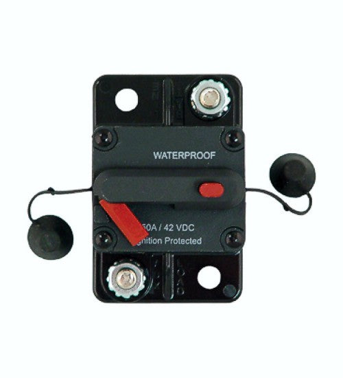 2-Pack 60 Amp Waterproof Circuit Breaker - Manual Reset, 12-48V DC For Auto, Boat, Solar & Marine Systems