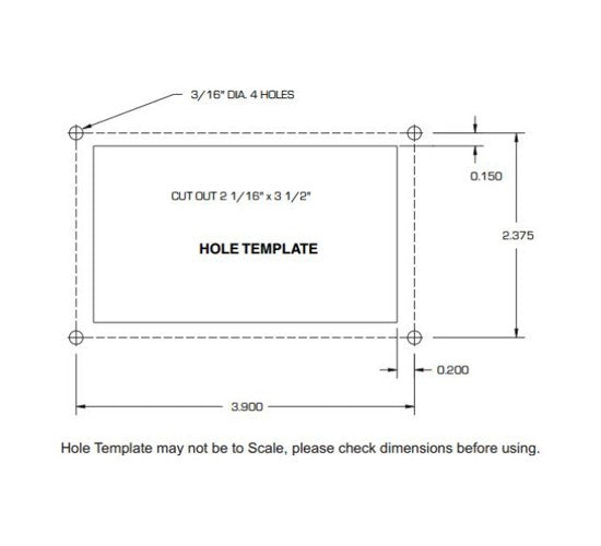 Kussmaul Single Bar Graph Display 091-199-001 Hole Template