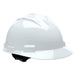 Standard HDPE Hard Hat w/Front Brim in White w/4-Point Suspension, Vented Bullard Products