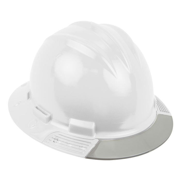 AboveView HDPE Full Brim Hard Hat w/4 Point Ratchet/Ratchet Suspension - White Bullard Products